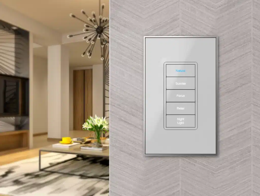 Smart lighting keypad installed by RD Electric in a Lewiston, Idaho home